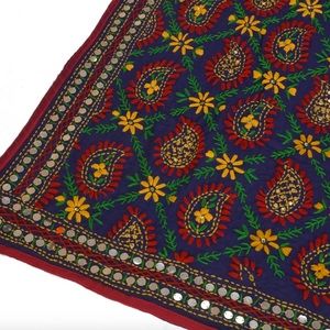 NWOT Anthropologie embroidered Indian scarf wraps